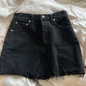 Agolde black denim mini skirt